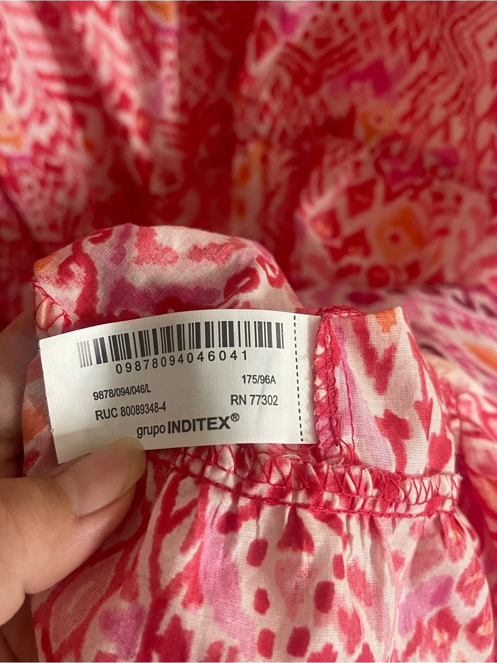 Zara Womens Pink Orange Ikat Print Tiered maxi Dress 9878/094/046 Large NWT - Picture 9 of 11